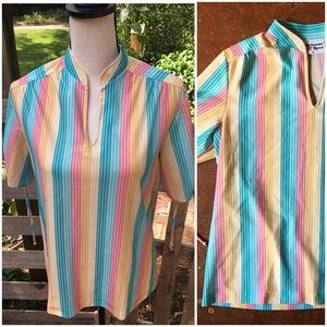 70s Vintage Rainbow Top - Roller Girl Vibes, Shirt